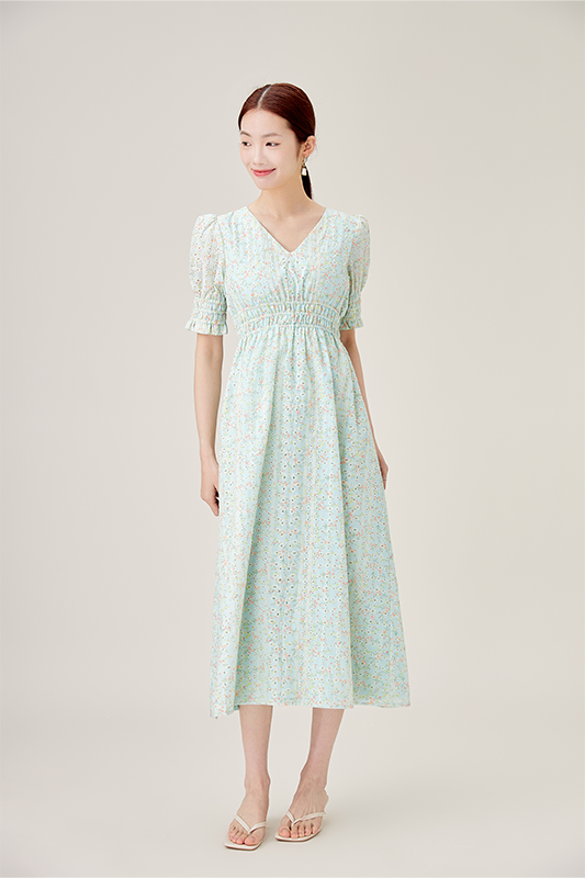 Mint Eyelet Midi Dress
