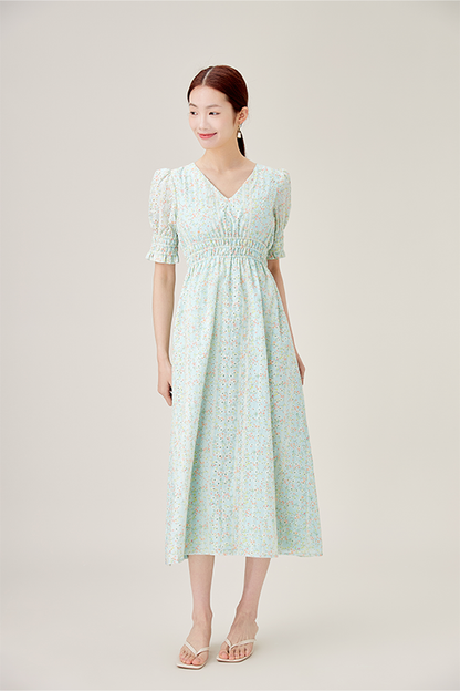 Mint Eyelet Midi Dress