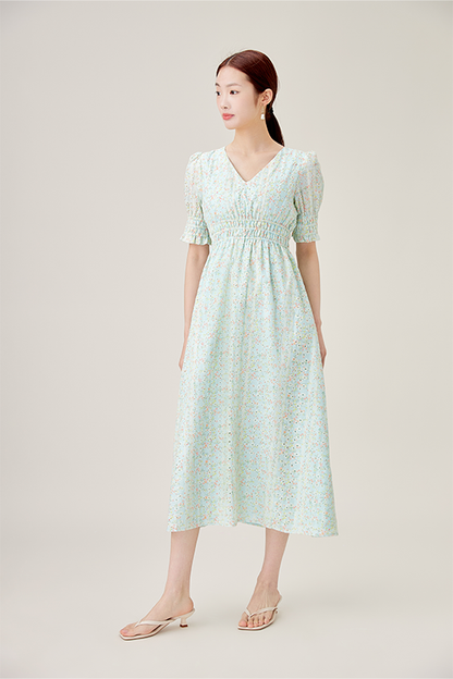 Mint Eyelet Midi Dress