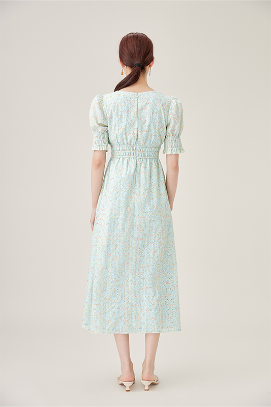 Mint Eyelet Midi Dress