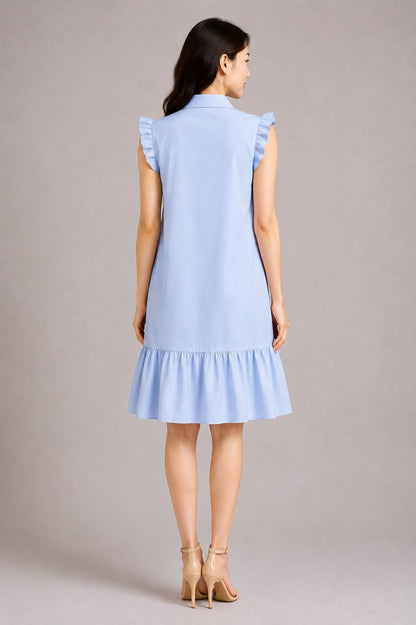 Powder Blue Ruffle Hem Dress