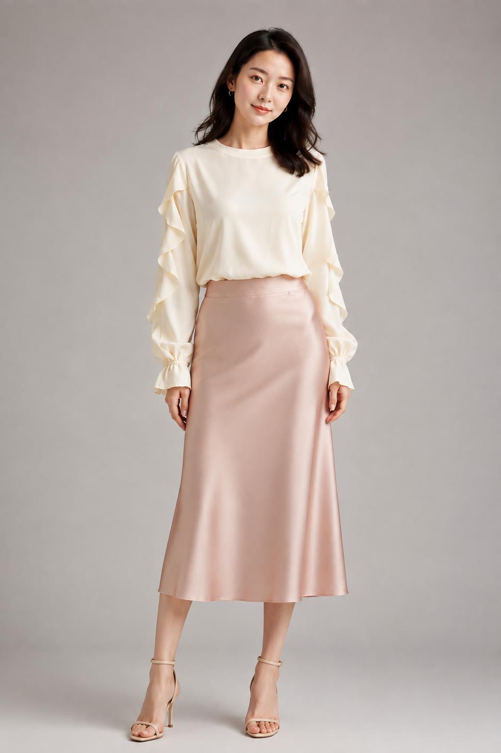 Ivory Cascading Ruffle Blouse