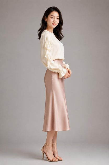 Ivory Cascading Ruffle Blouse