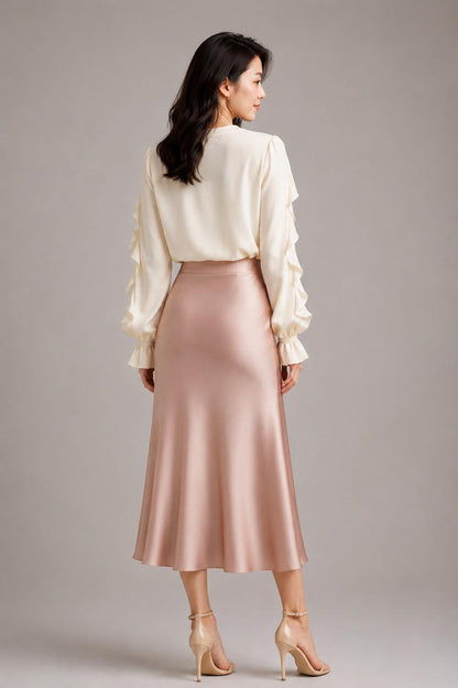 Ivory Cascading Ruffle Blouse